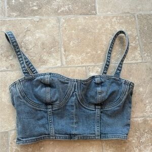 Denim Forum Blue Crop Top